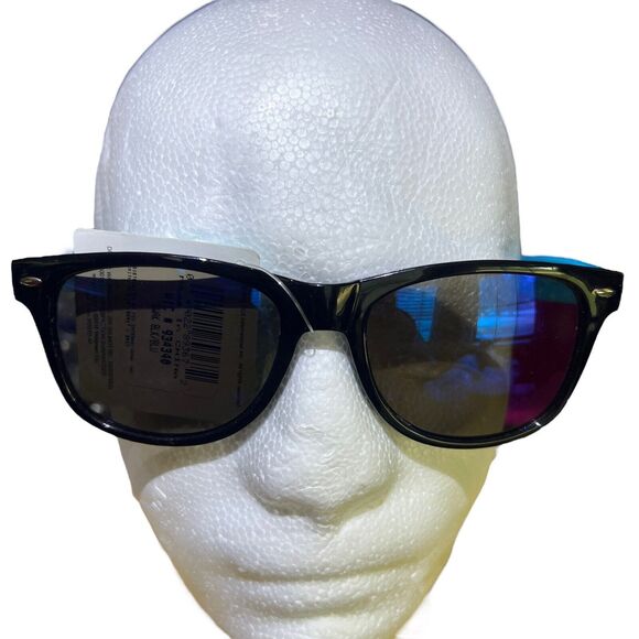 FGX (Foster Grant) Sunglasses Black Frame Blue Arms 100% UVA UVB Protection - Picture 6 of 9